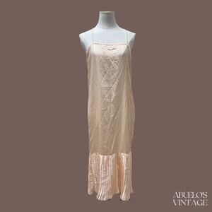 Scott McClintock Slip Dress | Peach Satin | Size 10 | Vintage